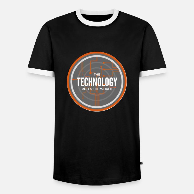 Technology rules the world - Männer Kontrast-T-Shirt - Schwarz/Weiß