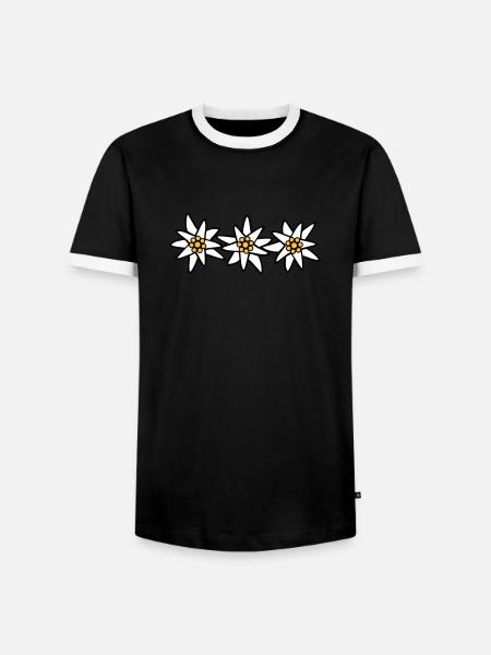Edelweiss Trio - Men's Ringer Shirt - black/white