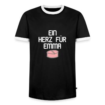 Ein Herz Für Emma Party MDMA Shirt - Männer Kontrast-T-Shirt - Schwarz/Weiß - Vorne - AI Model Female 172 light (172cm) & AI Model Male 178 light (178cm)