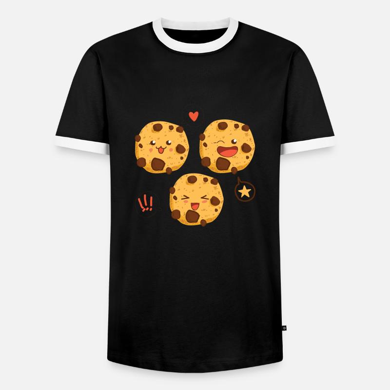Plätzchen - Männer Kontrast-T-Shirt - Schwarz/Weiß