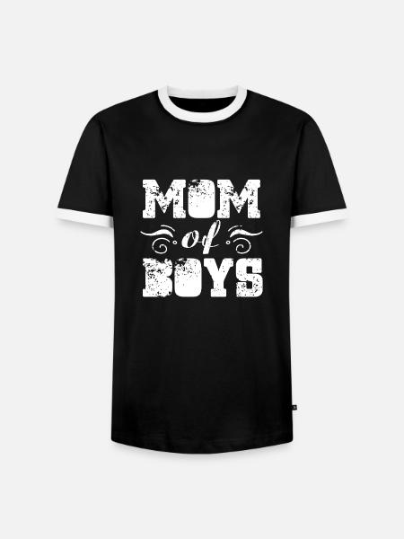 Mutter des Jungen-Shirts - Männer Kontrast-T-Shirt - Schwarz/Weiß