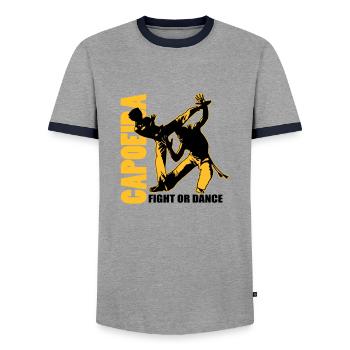 capoiera fight or dance 00 - Männer Kontrast-T-Shirt - Grau/Navy  - Vorne - AI Model Female 172 light (172cm) & AI Model Male 178 light (178cm)