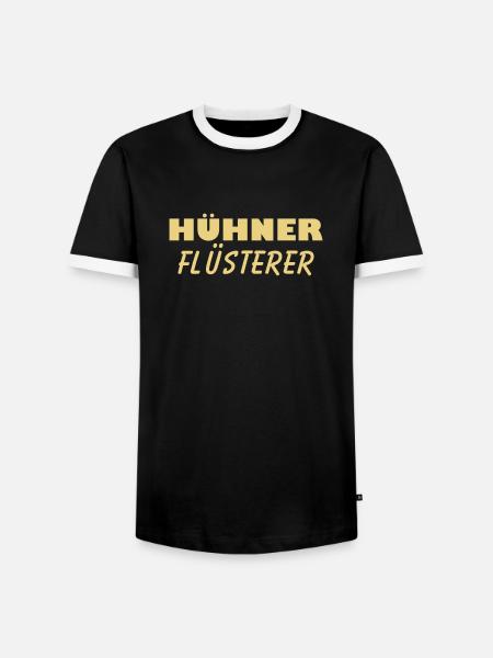 hühner flüsterer - Männer Kontrast-T-Shirt - Schwarz/Weiß