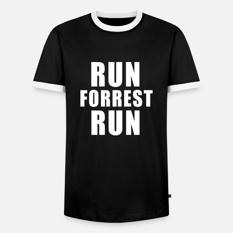 RUN FORREST RUN - Männer Kontrast-T-Shirt - Schwarz/Weiß
