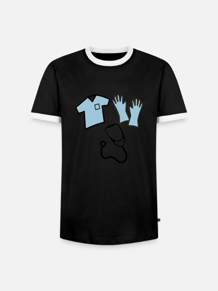 Infirmière - T-shirt contrasté Homme - noir/blanc