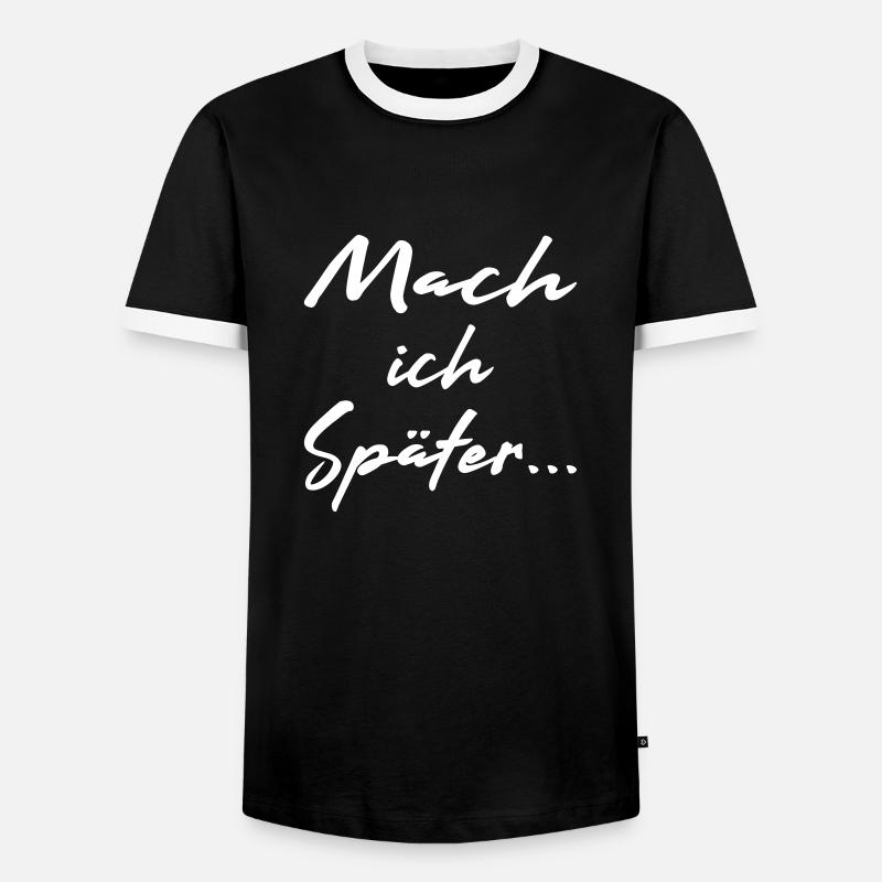 Mach ich später - Vector - Männer Kontrast-T-Shirt - Schwarz/Weiß
