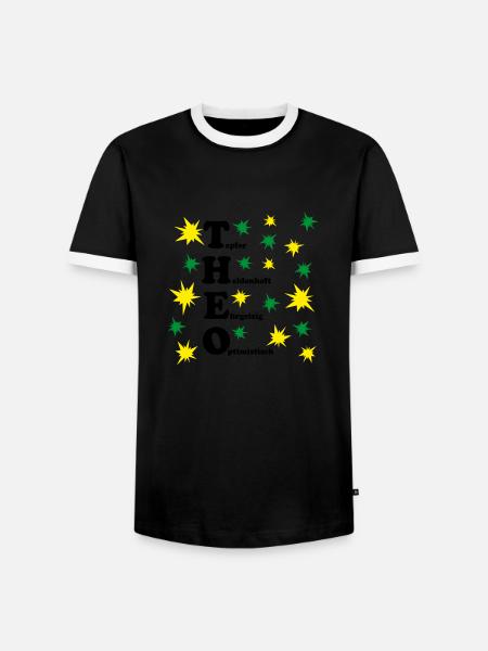 Theo - Männer Kontrast-T-Shirt - Schwarz/Weiß