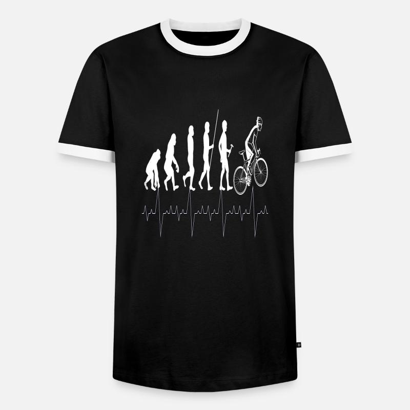 Evolution Radfahrer , cooles Fahrrad Design - Männer Kontrast-T-Shirt - Schwarz/Weiß