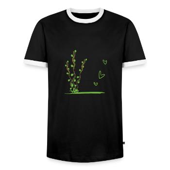 Feuilles du symbole de la nature végétale - T-shirt contrasté Homme - noir/blanc - Devant - AI Model Female 172 light (172cm) & AI Model Male 178 light (178cm)