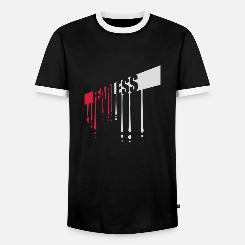 fearless Text Zitat Design - Männer Kontrast-T-Shirt - Schwarz/Weiß