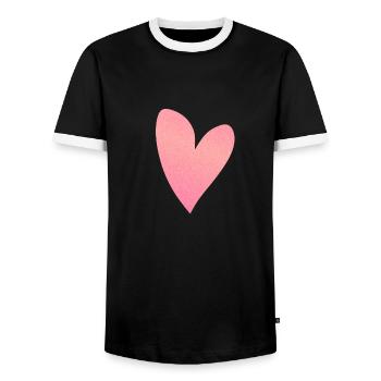 herz rosa glitzer symbol liebe form - Männer Kontrast-T-Shirt - Schwarz/Weiß - Vorne - AI Model Female 172 light (172cm) & AI Model Male 178 light (178cm)