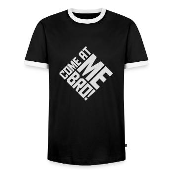Viens à moi bro - T-shirt contrasté Homme - noir/blanc - Devant - AI Model Female 172 light (172cm) & AI Model Male 178 light (178cm)