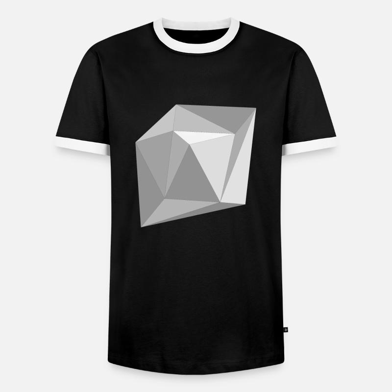 Grey Triangles - Männer Kontrast-T-Shirt - Schwarz/Weiß