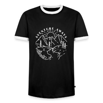Berge Kletterer Natur Abenteuer - Männer Kontrast-T-Shirt - Schwarz/Weiß - Vorne - AI Model Female 172 light (172cm) & AI Model Male 178 light (178cm)