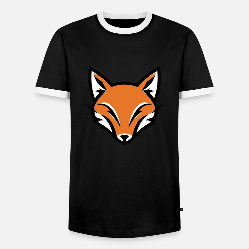 Mischievous Fox - Men's Ringer Shirt - black/white