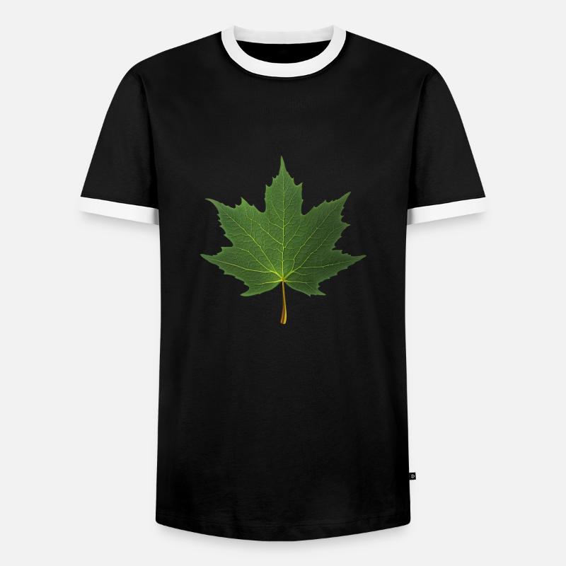 MAPLE LEAF - Men's Ringer Shirt - black/white