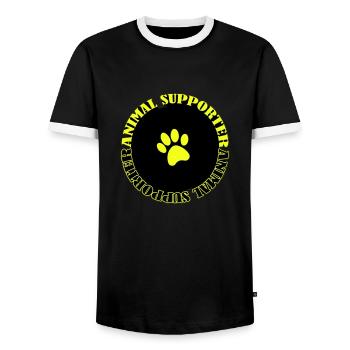 Défenseur des animaux - T-shirt contrasté Homme - noir/blanc - Devant - AI Model Female 172 light (172cm) & AI Model Male 178 light (178cm)