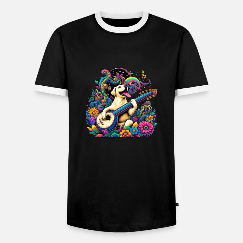 Labrador String Magic - T-shirt contrasté Homme - noir/blanc