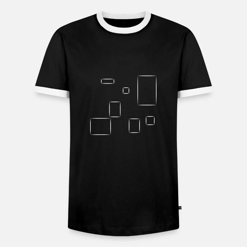 Pattern Square Square Symbols Shape - Men's Ringer Shirt - black/white