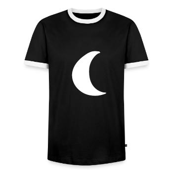 Moon Shape Planet Symbol - Men's Ringer Shirt - black/white - Front - AI Model Female 172 light (172cm) & AI Model Male 178 light (178cm)