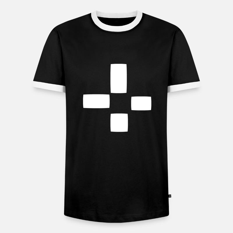 Square Pattern Four Shapes Shape - Men's Ringer Shirt - black/white