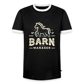Scheunen-Manager - Männer Kontrast-T-Shirt - Schwarz/Weiß - Vorne - AI Model Female 172 light (172cm) & AI Model Male 178 light (178cm)