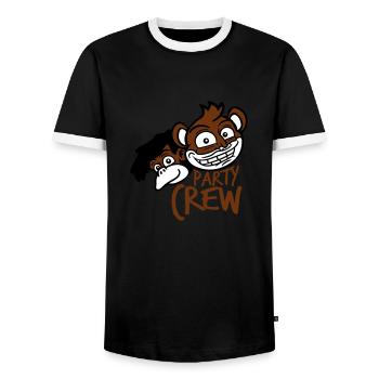 Monkey Party Crew Monkeys Celebrate Team Friends Saying - Men's Ringer Shirt - black/white - Front - AI Model Female 172 light (172cm) & AI Model Male 178 light (178cm)