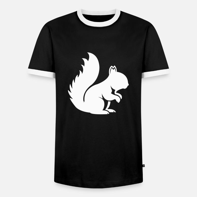 squirrel - Men's Ringer Shirt - black/white