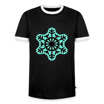 Snow Frost - Men's Ringer Shirt - black/white - Front - AI Model Female 172 light (172cm) & AI Model Male 178 light (178cm)