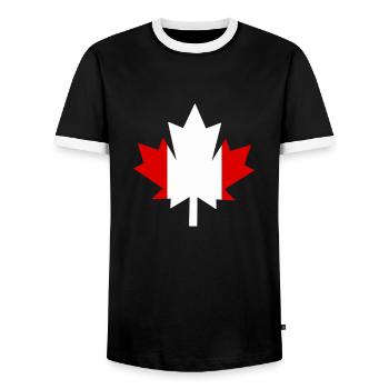 kanada canada ahornblatt - Männer Kontrast-T-Shirt - Schwarz/Weiß - Vorne - AI Model Female 172 light (172cm) & AI Model Male 178 light (178cm)