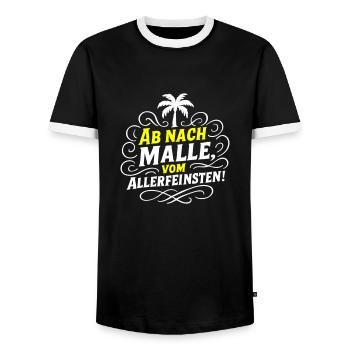 Ab Nach Malle Spruch Party - Männer Kontrast-T-Shirt - Schwarz/Weiß - Vorne - AI Model Female 172 light (172cm) & AI Model Male 178 light (178cm)