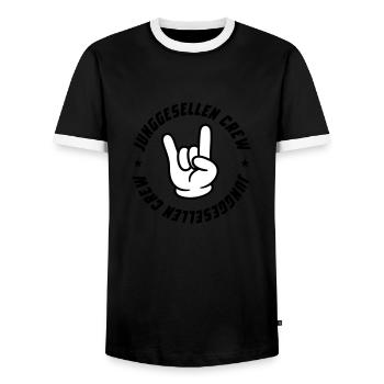 Junggesellen Crew Jga - Männer Kontrast-T-Shirt - Schwarz/Weiß - Vorne - AI Model Female 172 light (172cm) & AI Model Male 178 light (178cm)