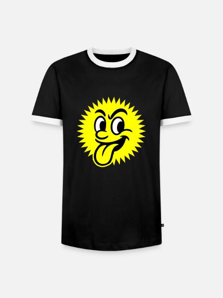 Sun Summer Face - Men's Ringer Shirt - black/white
