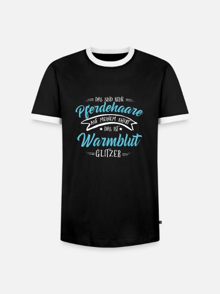 Warmblut Pferde Shirt-Glitzer - Männer Kontrast-T-Shirt - Schwarz/Weiß