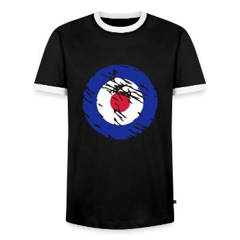 Mod signe vintage - T-shirt contrasté Homme - noir/blanc - Devant - AI Model Female 172 light (172cm) & AI Model Male 178 light (178cm)