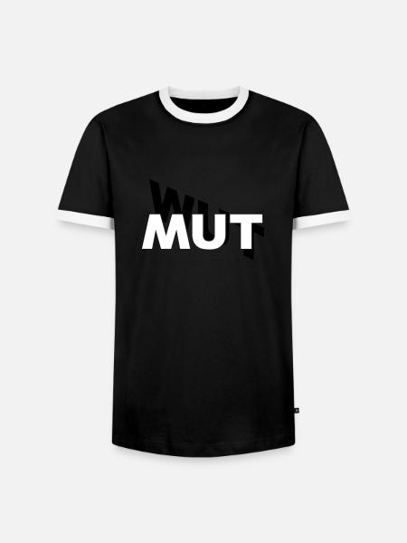 Mut hilft gegen Wut - Männer Kontrast-T-Shirt - Schwarz/Weiß