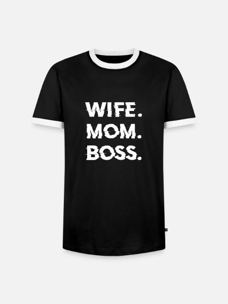 Cadeau de fête des mères épouse maman patron - chemise - T-shirt contrasté Homme - noir/blanc