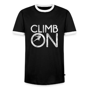 Geschenk Kletterer Boulderer klettern bouldern - Männer Kontrast-T-Shirt - Schwarz/Weiß - Vorne - AI Model Female 172 light (172cm) & AI Model Male 178 light (178cm)