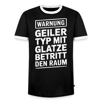 Glatzenträger Haarausfall , Lustiges Glatzen - Männer Kontrast-T-Shirt - Schwarz/Weiß - Vorne - AI Model Female 172 light (172cm) & AI Model Male 178 light (178cm)