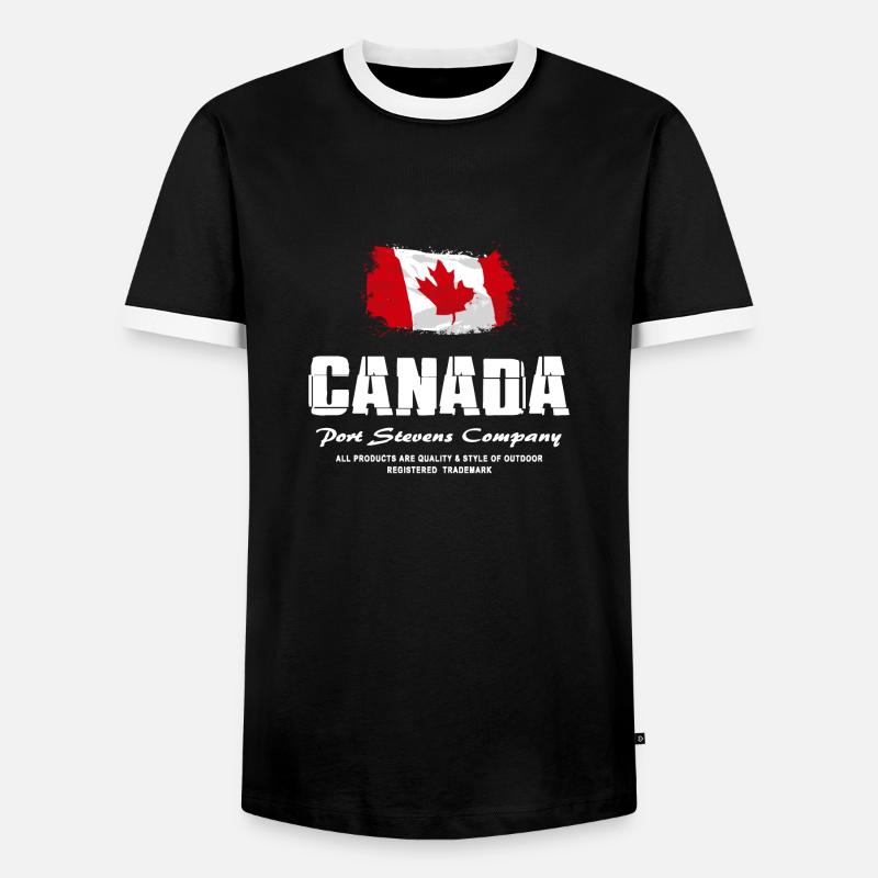 Maple Leaf - Canada Flag - Männer Kontrast-T-Shirt - Schwarz/Weiß