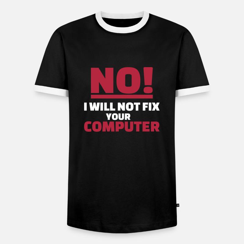 Computer - Men's Ringer Shirt - black/white