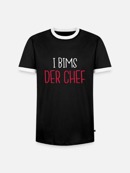 I bims der Chef - Männer Kontrast-T-Shirt - Schwarz/Weiß