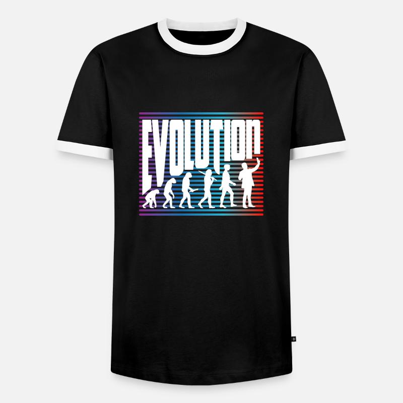 Evolution - Männer Kontrast-T-Shirt - Schwarz/Weiß