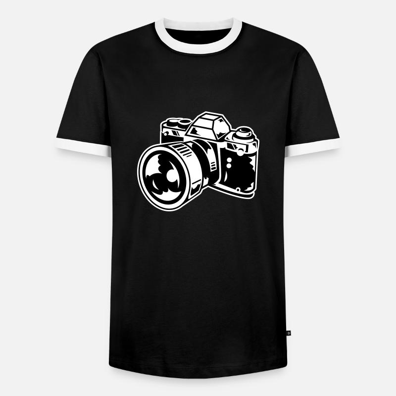 camera - Männer Kontrast-T-Shirt - Schwarz/Weiß