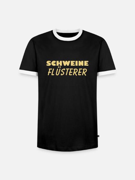 schweine flüsterer - Männer Kontrast-T-Shirt - Schwarz/Weiß
