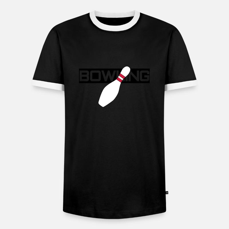 Bowling - Männer Kontrast-T-Shirt - Schwarz/Weiß