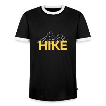 Wandern ist Leidenschaft - Männer Kontrast-T-Shirt - Schwarz/Weiß - Vorne - AI Model Female 172 light (172cm) & AI Model Male 178 light (178cm)
