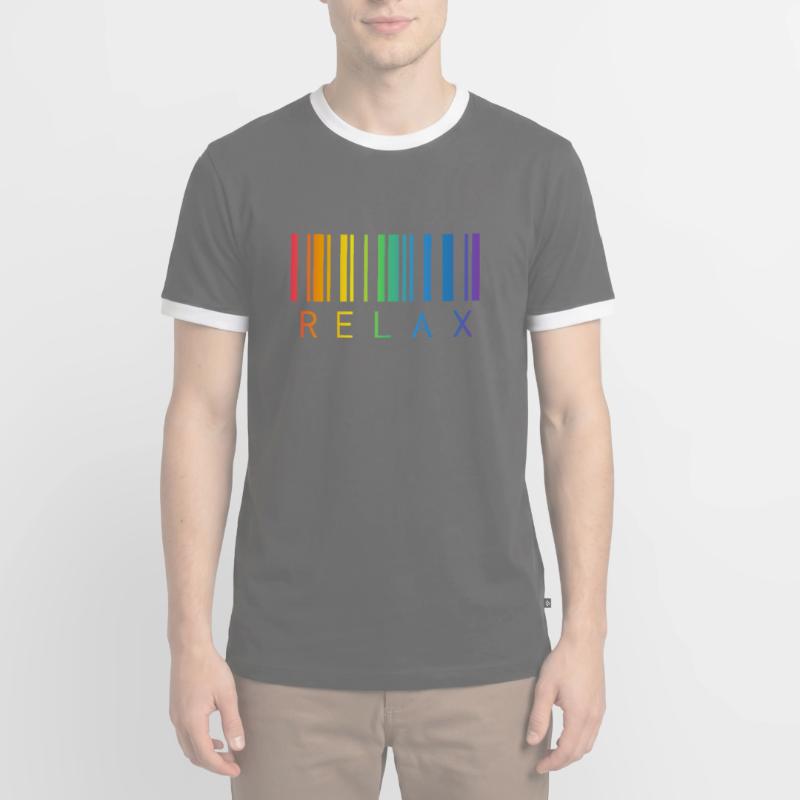 RELAX, CODE-BARRES, STRICHCODE T-shirt contrasté Homme