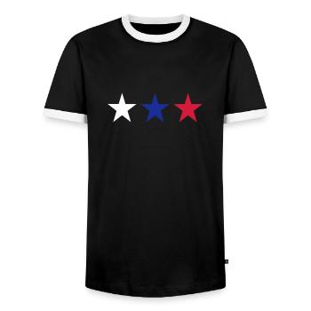 Russie - T-shirt contrasté Homme - noir/blanc - Devant - AI Model Female 172 light (172cm) & AI Model Male 178 light (178cm)