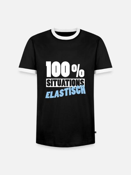 100% Situationselastisch - Partyspruch - Männer Kontrast-T-Shirt - Schwarz/Weiß